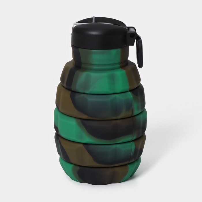 Бутылка складная «Милитари», 500 мл, 7×21 см, цвет зелёный