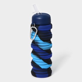 Бутылка складная Доляна, 500 мл, 7x21 см, цвет синий