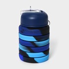 Бутылка для воды складная, 500 мл, 7×21 см, цвет синий - Фото 2