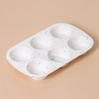 Форма для выпечки KONFINETTA «Фигуры. Круг», силикон, 28×18×3.5 см, 6 ячеек (d=7.5 см), белая - Фото 3