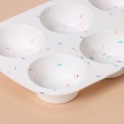 Форма для выпечки KONFINETTA «Фигуры. Круг», силикон, 28×18×3.5 см, 6 ячеек (d=7.5 см), белая - Фото 5