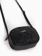 Сумка женская кросс-боди на молнии, 19×7×15 см, со стёжкой, чёрная - Фото 6