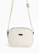 Сумка женская кросс-боди на молнии, 19×7×15 см, со стёжкой, белая - Фото 3