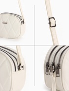 Сумка женская кросс-боди на молнии, 19×7×15 см, со стёжкой, белая - Фото 4