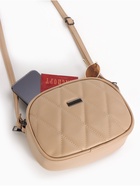 Сумка женская кросс-боди на молнии, 19×7×15 см, со стёжкой, бежевая - Фото 11