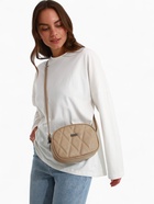 Сумка женская кросс-боди на молнии, 19×7×15 см, со стёжкой, бежевая - Фото 2