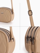 Сумка женская кросс-боди на молнии, 19×7×15 см, со стёжкой, бежевая - Фото 5