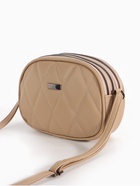 Сумка женская кросс-боди на молнии, 19×7×15 см, со стёжкой, бежевая - Фото 7