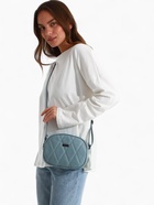 Сумка женская кросс-боди на молнии, 19×7×15 см, со стёжкой, серо-синяя - Фото 11