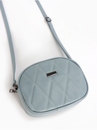 Сумка женская кросс-боди на молнии, 19×7×15 см, со стёжкой, серо-синяя - Фото 7