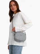 Сумка женская кросс-боди на молнии, 19×7×15 см, со стёжкой, серая - Фото 11