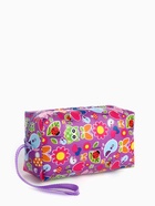 Косметичка-футляр маленькая, для косметики, лекарств, прокладок, с принтом, фиолетовая - Фото 2