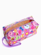 Косметичка-футляр маленькая, для косметики, лекарств, прокладок, с принтом, фиолетовая - Фото 4