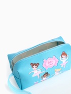 Косметичка на молнии с ручкой, объёмная, маленькая, с принтом «Балерины», голубой - Фото 2