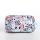 Косметичка - футляр женская с ручкой, объёмная, маленькая, для косметики, лекарств, прокладок, серая - Фото 3