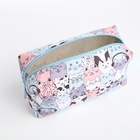 Косметичка - футляр женская с ручкой, объёмная, маленькая, для косметики, лекарств, прокладок, серая - Фото 2