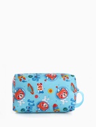 Косметичка - футляр женская с ручкой, объёмная, маленькая, для прокладок, косметики, лекарств, голубая - Фото 2