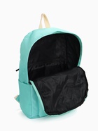 Рюкзак школьный на молнии, с карманами, однотонный, размер 28×12×42 см, бирюзовый - Фото 7