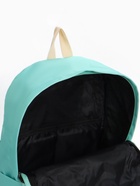 Рюкзак школьный на молнии, с карманами, однотонный, размер 28×12×42 см, бирюзовый - Фото 8