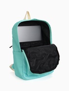 Рюкзак школьный на молнии, с карманами, однотонный, размер 28×12×42 см, бирюзовый - Фото 10