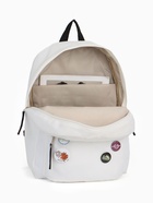 Рюкзак школьный на молнии, с карманами, с разноцветными значками, белый - фото 54766966