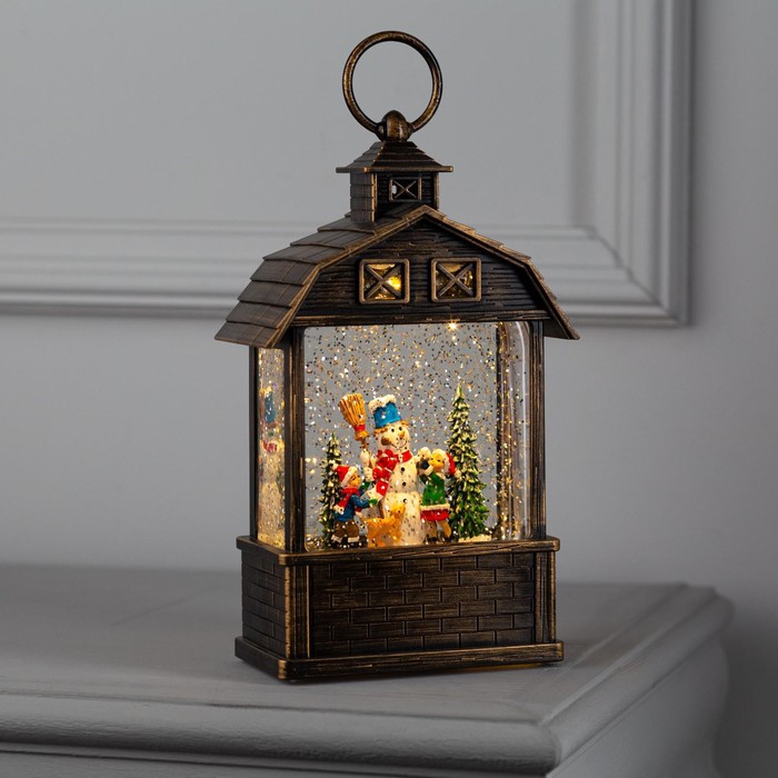 УЦЕНКА Светодиодная фигура «Дети и снеговик» 14×24×8 см, пластик, от батареек ААх3, USB, свечение тёплое белое - Фото 1