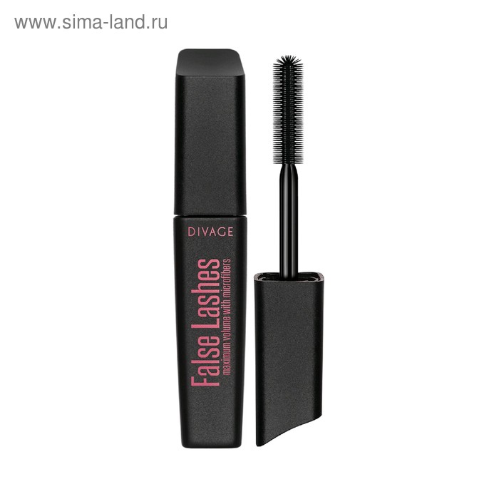 Тушь для ресниц Divage False Lashes, с эффектом накладных ресниц, тон № 4301 чёрный - Фото 1