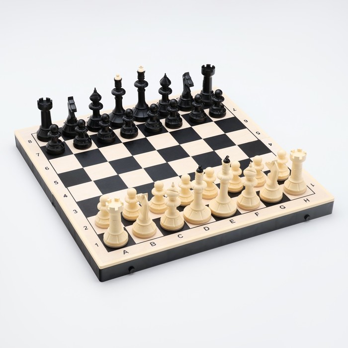 Игра настольная 3в1: шахматы, шашки, нарды 40х40 см, король h=10 см - фото 1908029749