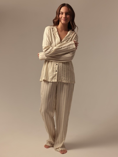 Пижама женская (рубашка, брюки) SL HOME Linen, размер 48 (XL)