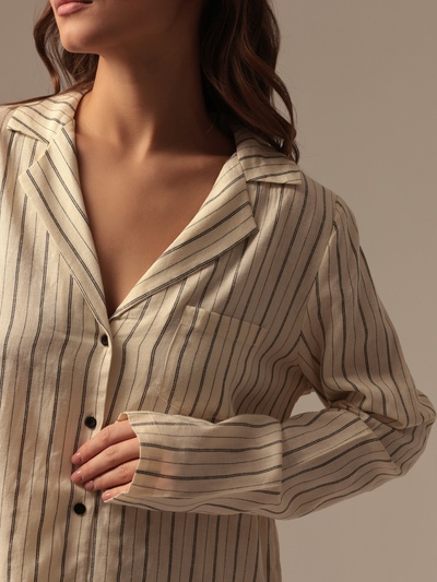 Пижама женская (рубашка, брюки) SL HOME Linen, размер 48 (XL)