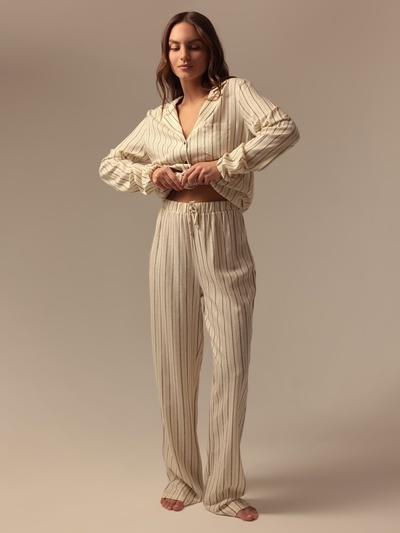 Пижама женская (рубашка, брюки) SL HOME Linen, размер 48 (XL)