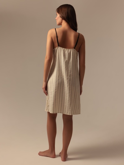 Сорочка ночная с тонкими лямками женская SL HOME Linen, размер 48 (XL)