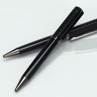 Ручка шариковая синяя паста 0.1 мм, металл рифлёная черный корпус - Фото 6