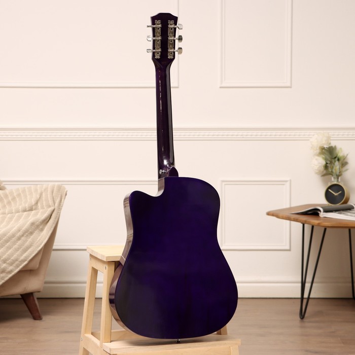 Акустическая гитара Music Life QD-H38Q-hw, фиолетовая