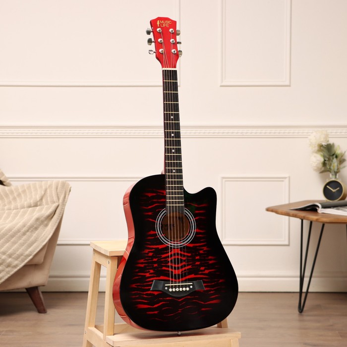 

Акустическая гитара Music Life QD-H38Q-hw, красная