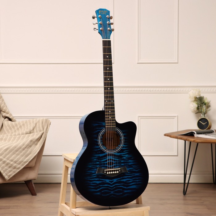 Акустическая гитара Music Life QD-H40Q-hw, синий - Фото 1