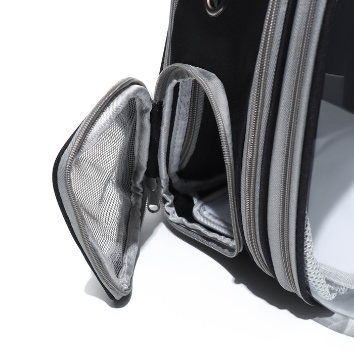 Прозрачный раскладывающийся рюкзак для животных, 32 х  84 х 44 см, черный