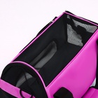 Сумка - переноска,52×25×33 см, сетчатая, фиолетовая - Фото 14