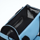 Сумка - переноска,53×26×34 см, сетчатая, голубая - Фото 14