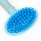 Щётка-массажёр для животных, 9.5×16.5 см, с силиконовыми зубьями, средняя, пластик, голубая - Фото 4