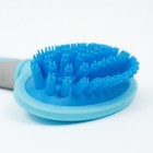 Щетка-массажер для животных с силиконовыми зубьями, средняя, 9,5 х 16,5 см, голубая - Фото 4