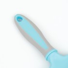 Щетка-массажер для животных с силиконовыми зубьями, средняя, 9,5 х 16,5 см, голубая - Фото 5