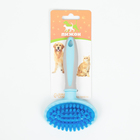 Щетка-массажер для животных с силиконовыми зубьями, средняя, 9.5×16.5 см, голубая - Фото 6