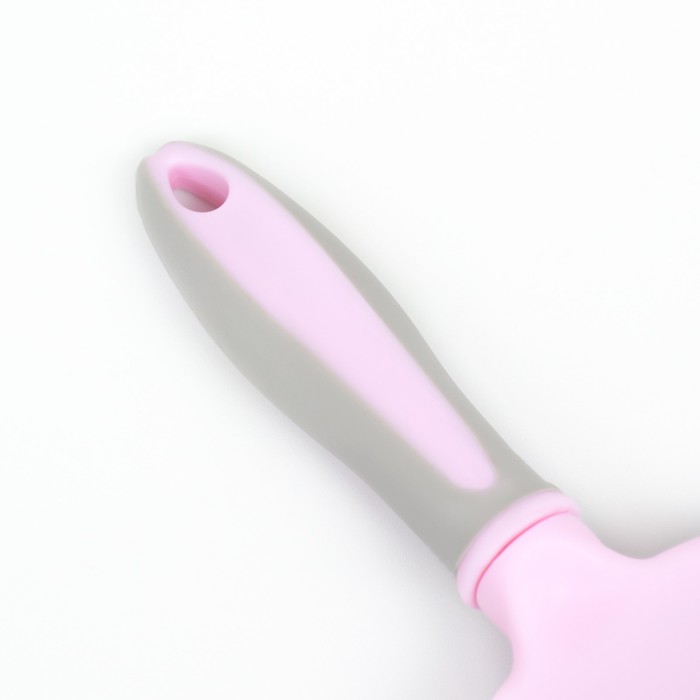 Щетка-массажер для животных с силиконовыми зубьями, средняя, 9,5 х 16,5 см, розовая
