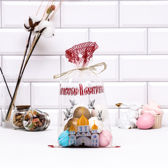 Пакет подарочный «Церковь с голубями», 20×35 см, 25 мкм - Фото 1