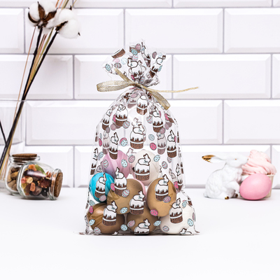 Пакет пасхальный подарочный «Куличи», для кулича и яиц, 20×35 см, 25 мкм