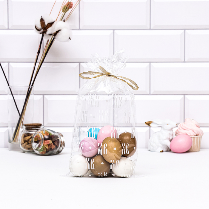 Пакет пасхальный подарочный «ХВ монограмма», для кулича и яиц, 20×35 см, 25 мкм - Фото 1