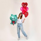 Воздушные шары, букет «Бирюзовый мишка с букетом», набор 7 шт. - Фото 2
