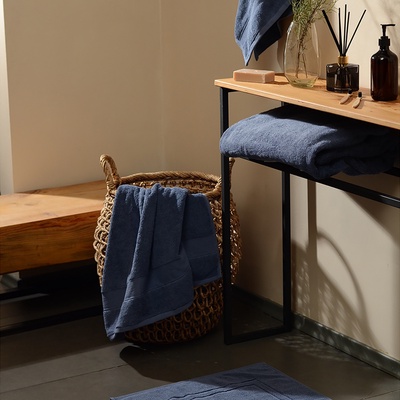 Полотенце махровое SL HOME: Classic «Ривьера», 90×150 см, хлопок 100%, синие