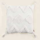 Наволочка декоративная с кисточками SL Home, 45×45 см, хлопок 100 %, белая - Фото 1